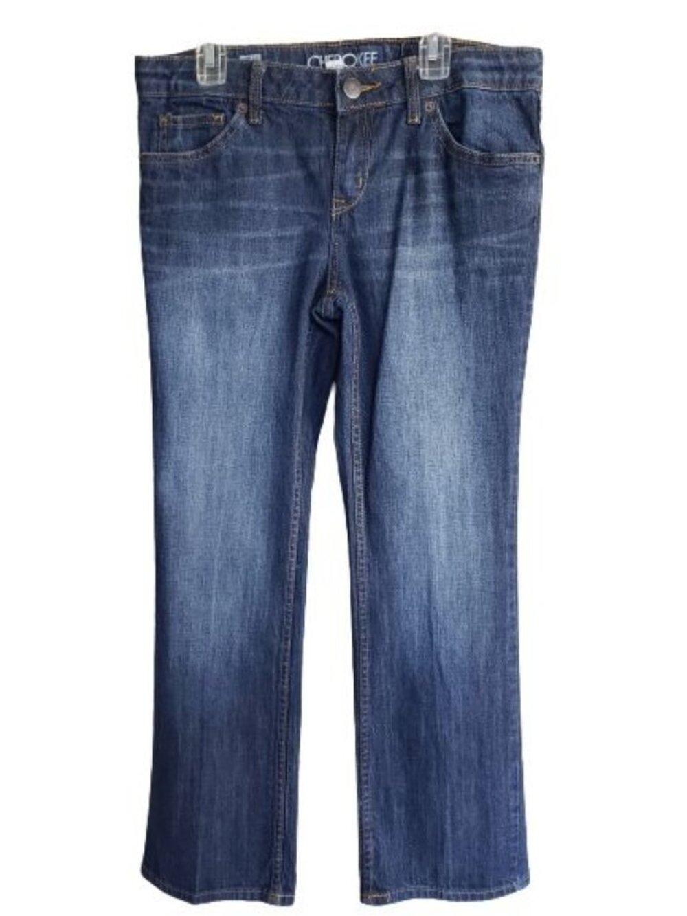 Cherokee Girls 12 Boot Cut Jeans Blue Denim Casual Stretch School Adjust Waist